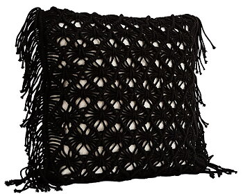 Kuddfodral fringe svart