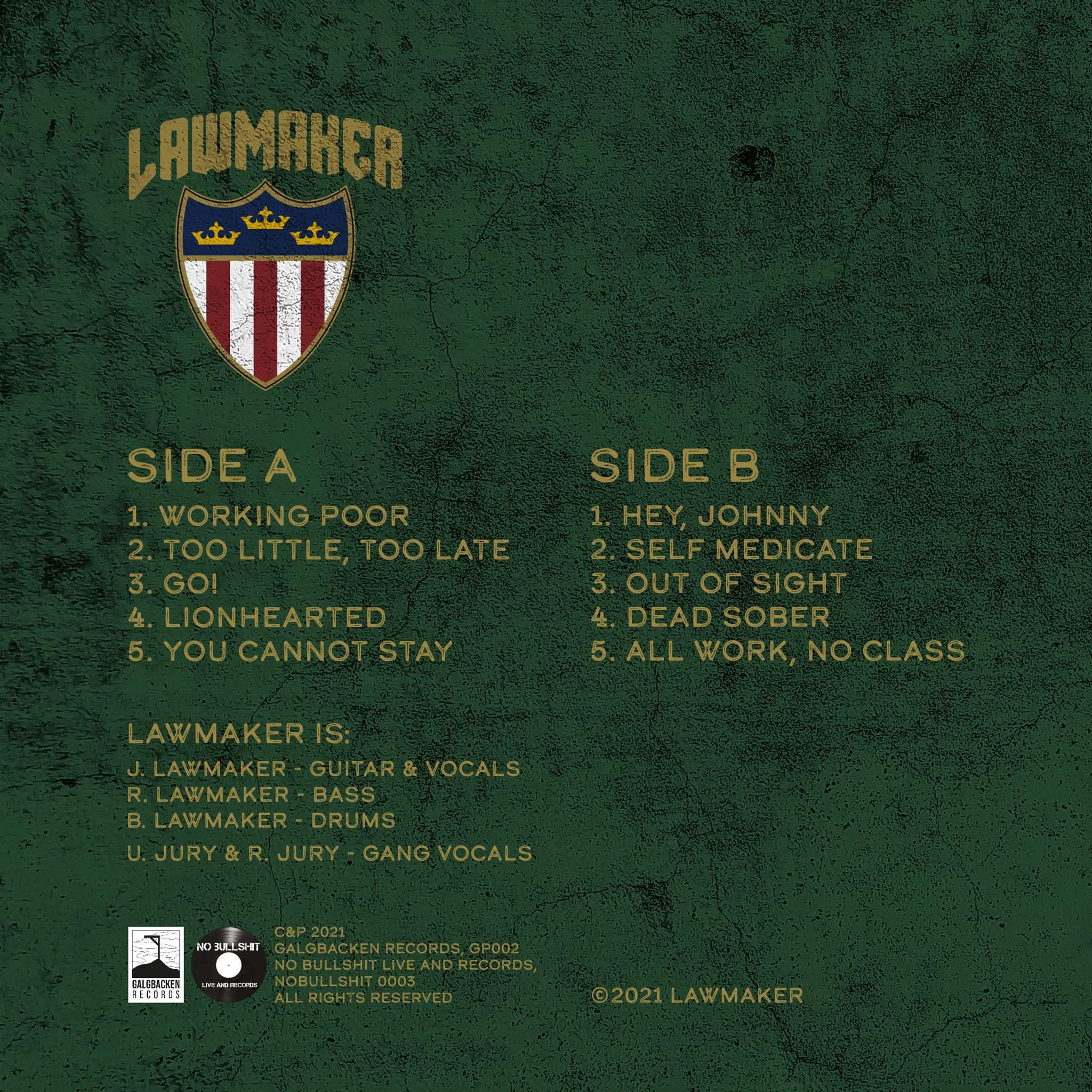 Lawmaker - All work, No Class - LP (Grön) - 2