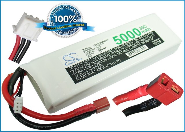 Li-polymer Batteri 7.4v 5000mah 140x44x22mm