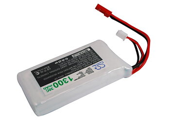 Li-polymer batteri 7.4v 1300mah 74x36x16mm