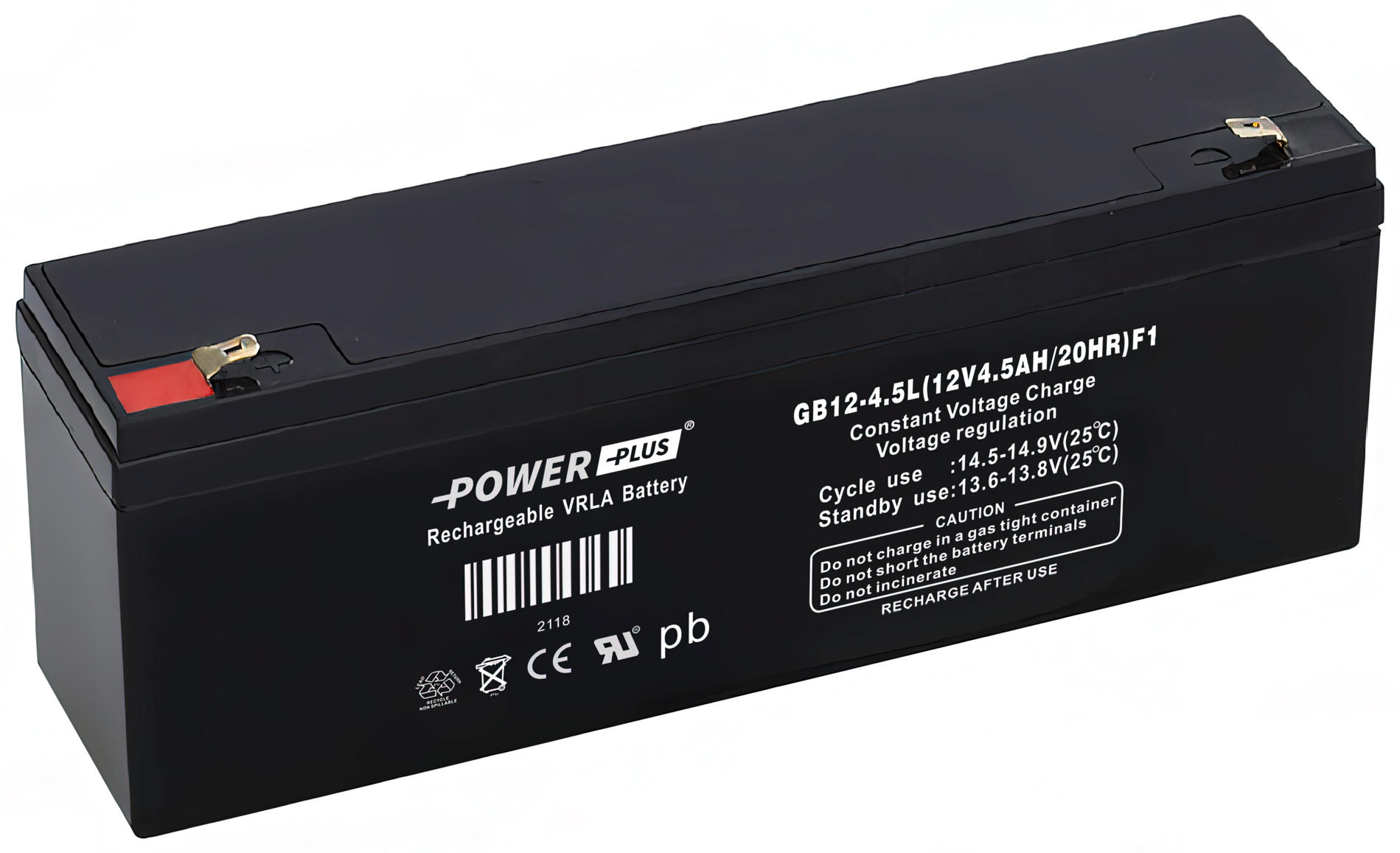 Power Plus Agm-batteri 12V 4,5Ah L