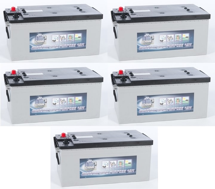 5 st NORRACK Dual Purpose AGM 12 V 250 Ah