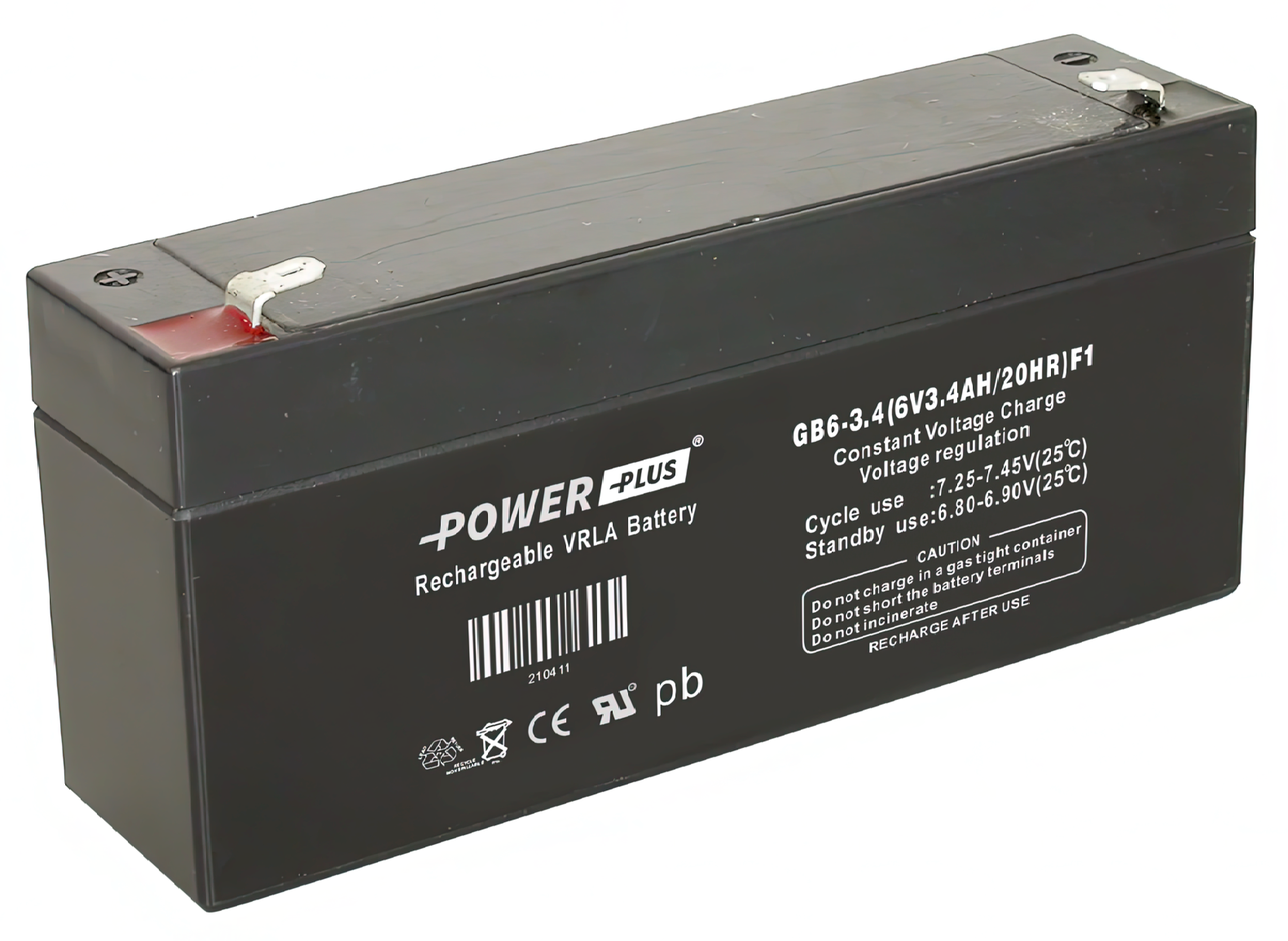 Power Plus Agm-batteri 6V 3,4 Ah