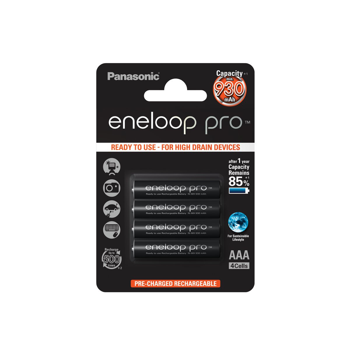 4 St Eneloop AAA 930mAh Laddbar