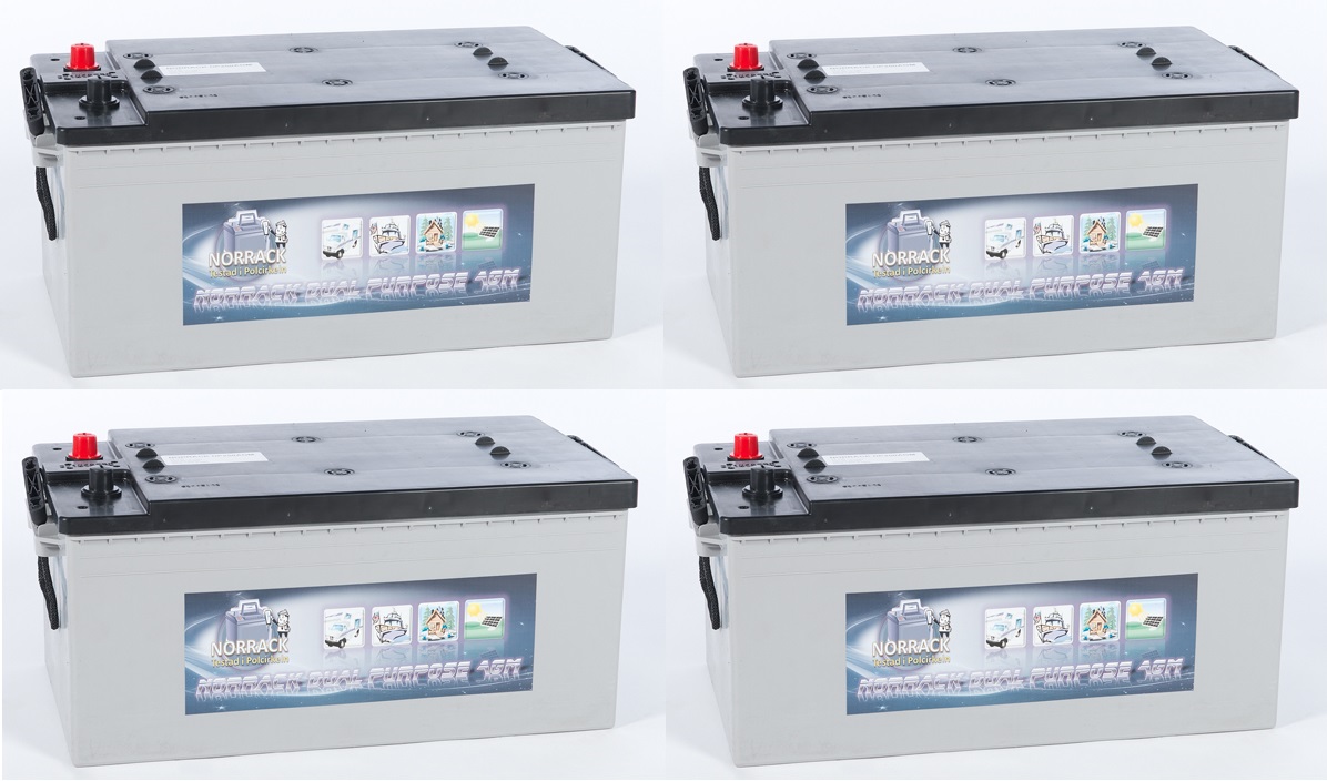 4 st NORRACK Dual Purpose AGM 12 V 200 Ah