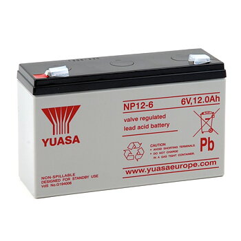YUASA NP12-6    6 VOLT 12 AH AGM BATTERY