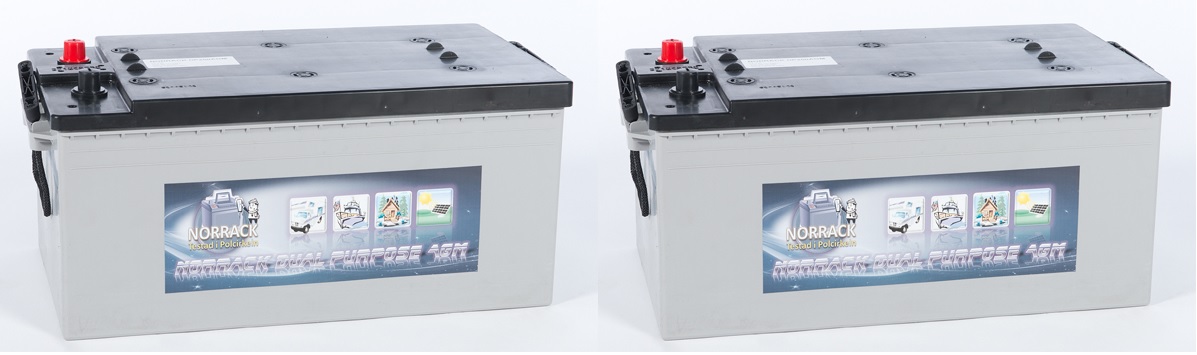 2 st NORRACK Dual Purpose AGM 12 V 200 Ah