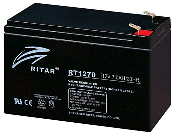 RITAR RT1270-F2   12 VOLT 7 AH AGM BATTERI