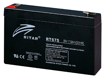 RITAR RT680-F1   6 VOLT 8 AH AGM BATTERI