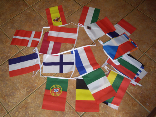 Flaggspel - EU , 28 länder i tyg - 2