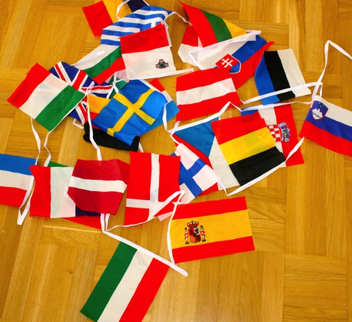 Flaggspel - EU , 28 länder i tyg