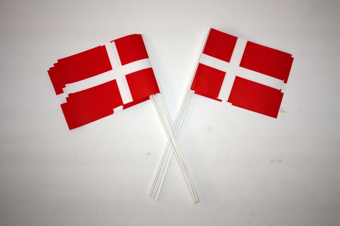 Pappersflagga Danmark A4