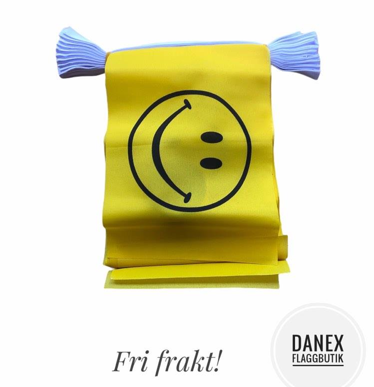 Flaggspel i tyg - Happy smiley
