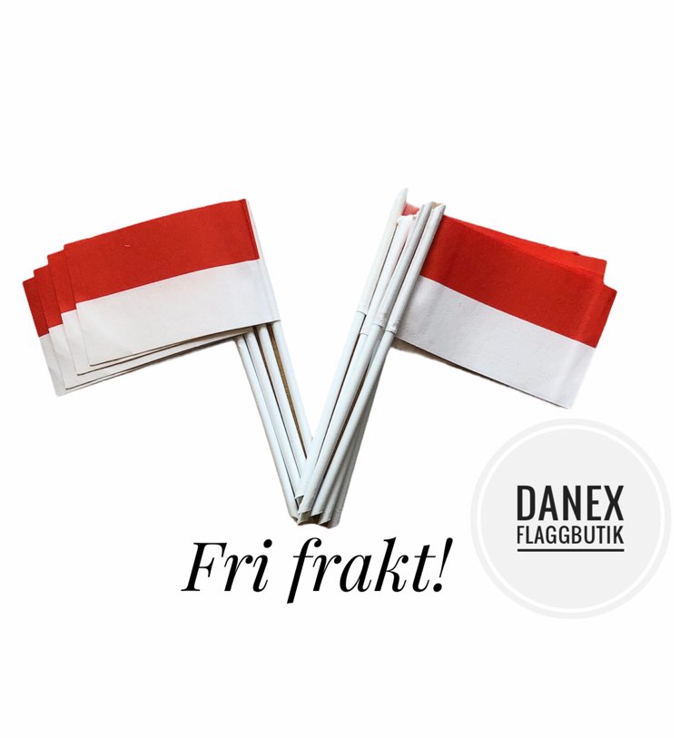 Tårtflaggor Monaco / Indonesien (10st)