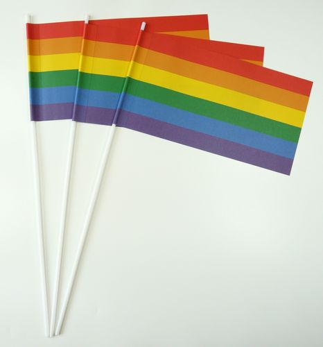 Prideflagga i papper på pinne 1000st