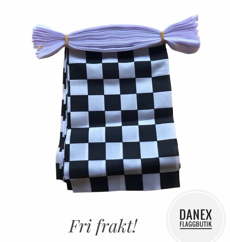 Flaggspel i tyg - svart/vit , målflagga