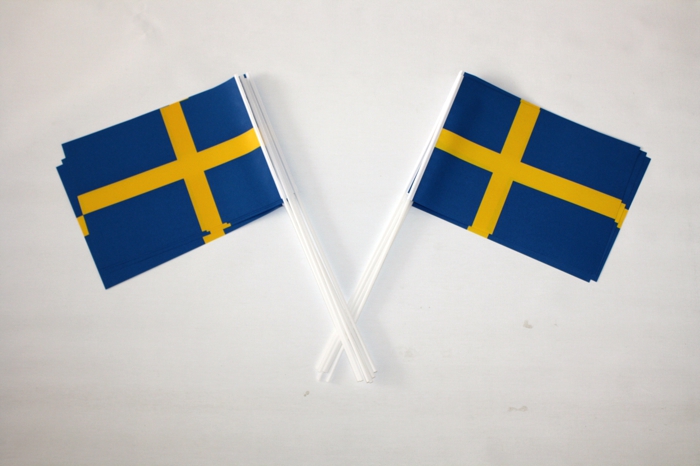 Pappersflagga Sverige på pinne A5 