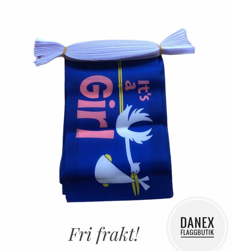 Flaggspel - It´s a Girl- Baby Shower 