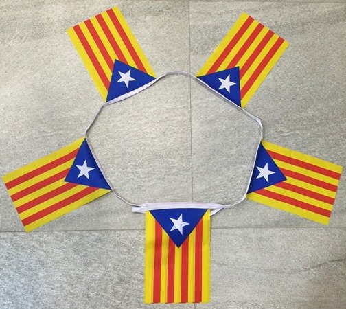 Flaggspel  i tyg- Katalonien - La estelada - 2