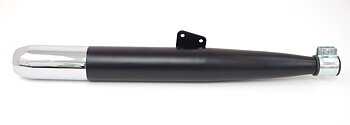 Muffler black/chrome with mount 28 mm