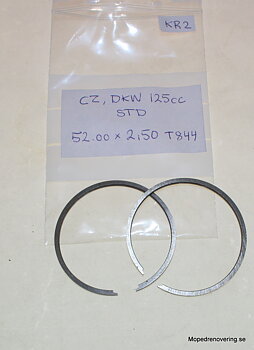 Stempelringe std. 53,00x2,50 CZ / DKW 125 CC, T-844. til monarch med cz og nv med dkw nos