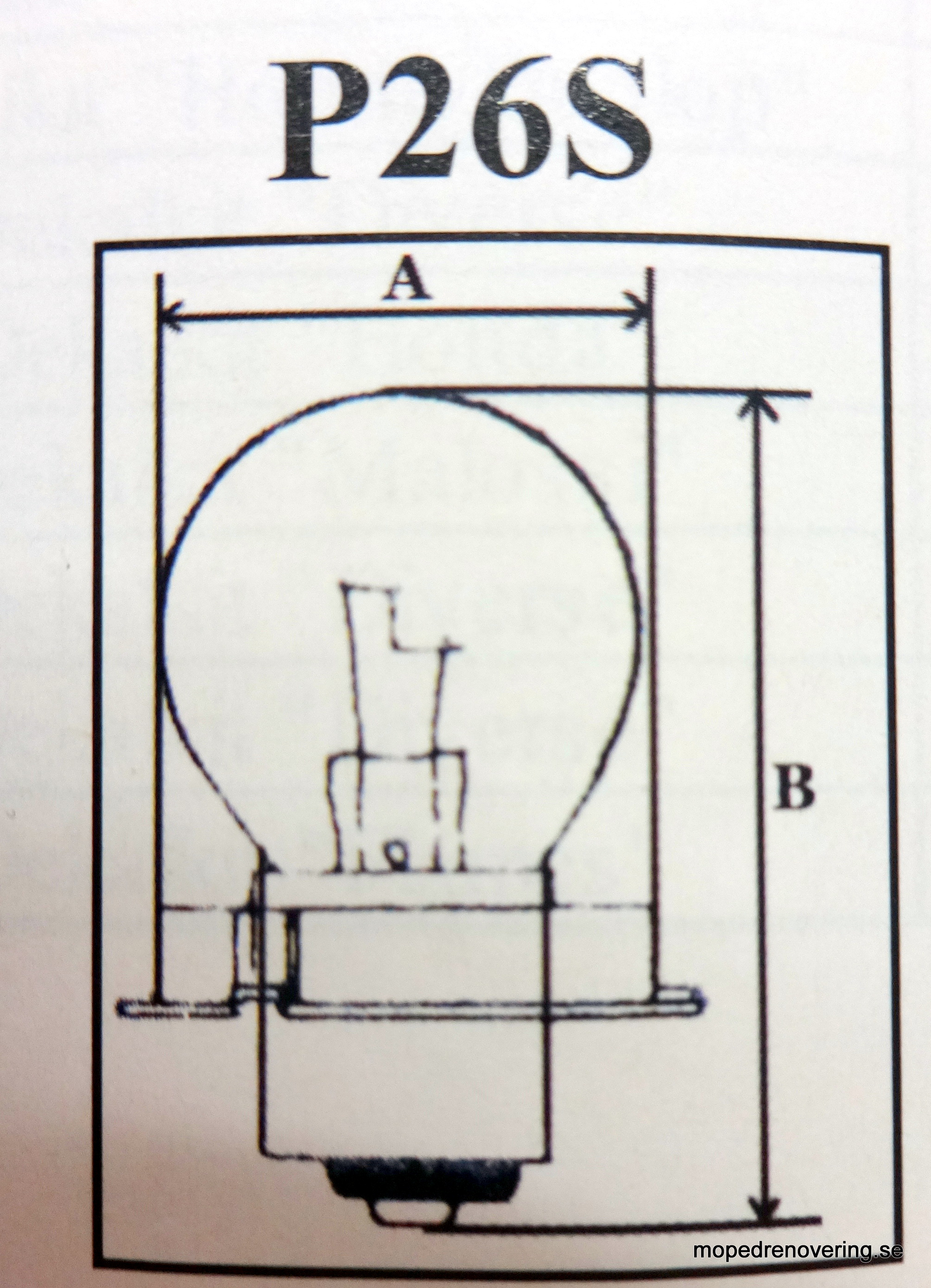 Pære P26S 6V 15W - 2