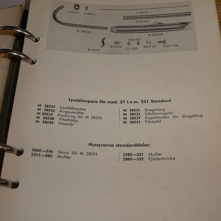 Kiinnityslevy Sininen äänvaimennimeen Husqvarna 27-231 NOS M-28551 - 2