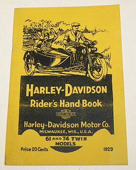 Harley-Davidsson Instruktionsbog 1929