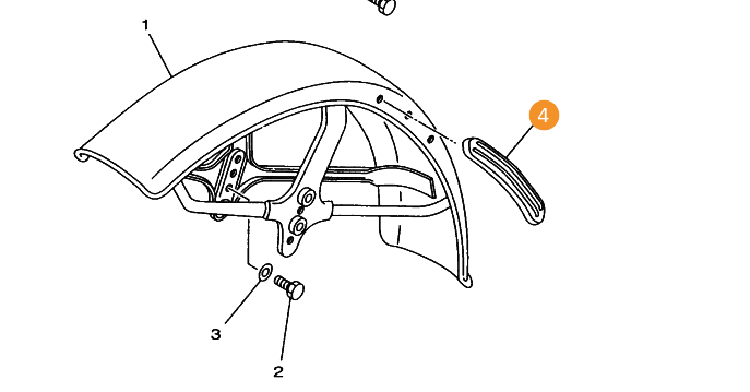 Pad wire, forskærm Yamaha FS1 - OEM - 3