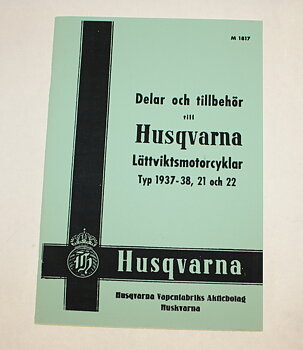 Reservedelskatalog Husqvarna letvægtsmotorcykler type 1937-38, 21 og 22