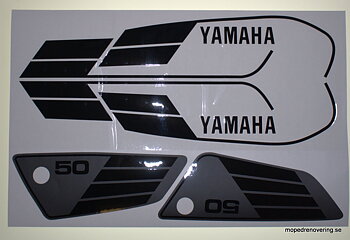 Mærkatsæt Yamaha FS1 1981 - 82 Sølv/Sort