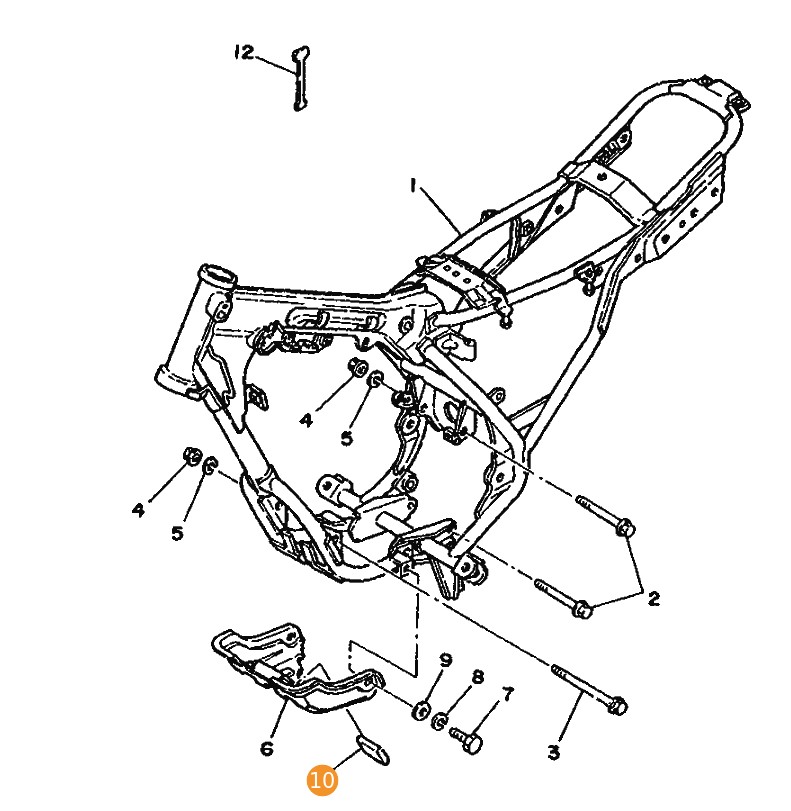 Dæmper, placering 2 Yamaha DT50 orginal 2E9-24182-00 - 2