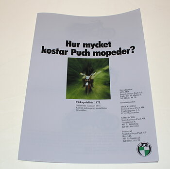 Myyntiesite Puch 1973