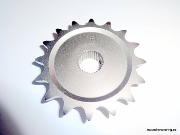 Forreste kædehjul med 4/5 gear. Store splines.16 tænder, 415 kæde passer