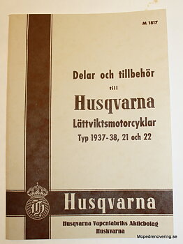 Reservedelskatalog HVA letvægtstype 1937-38, 21 og 22