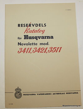 Reservedelskatalog Husqvarna Novolette 3411, 3421, 3511