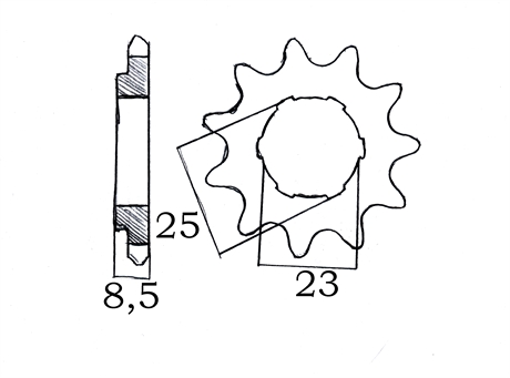 Ritzel HVA 11T D-Motor. Roulette, Cornette - 2