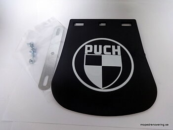 Skvettlapp med Puchlogo Bredde øverst 12 cm, nederst 14 cm