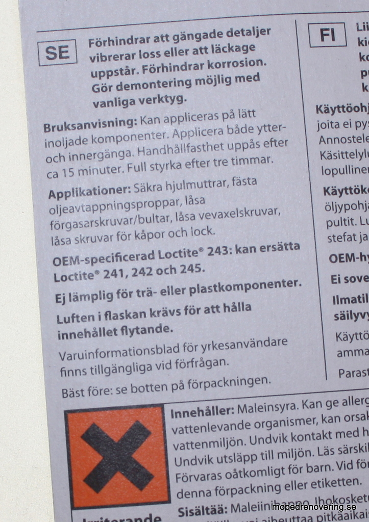 Loctite kierrelukitusaine 5 ml 243 - 2