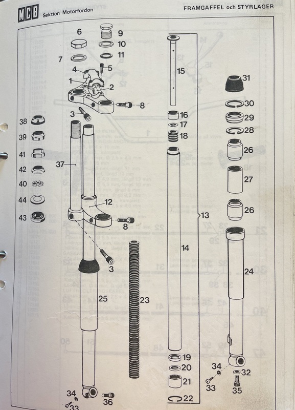 ruuvi ohjaustangon pidikkeelle etuhaarukkaan Monark 50 MX special NOS 11147-5 - 2