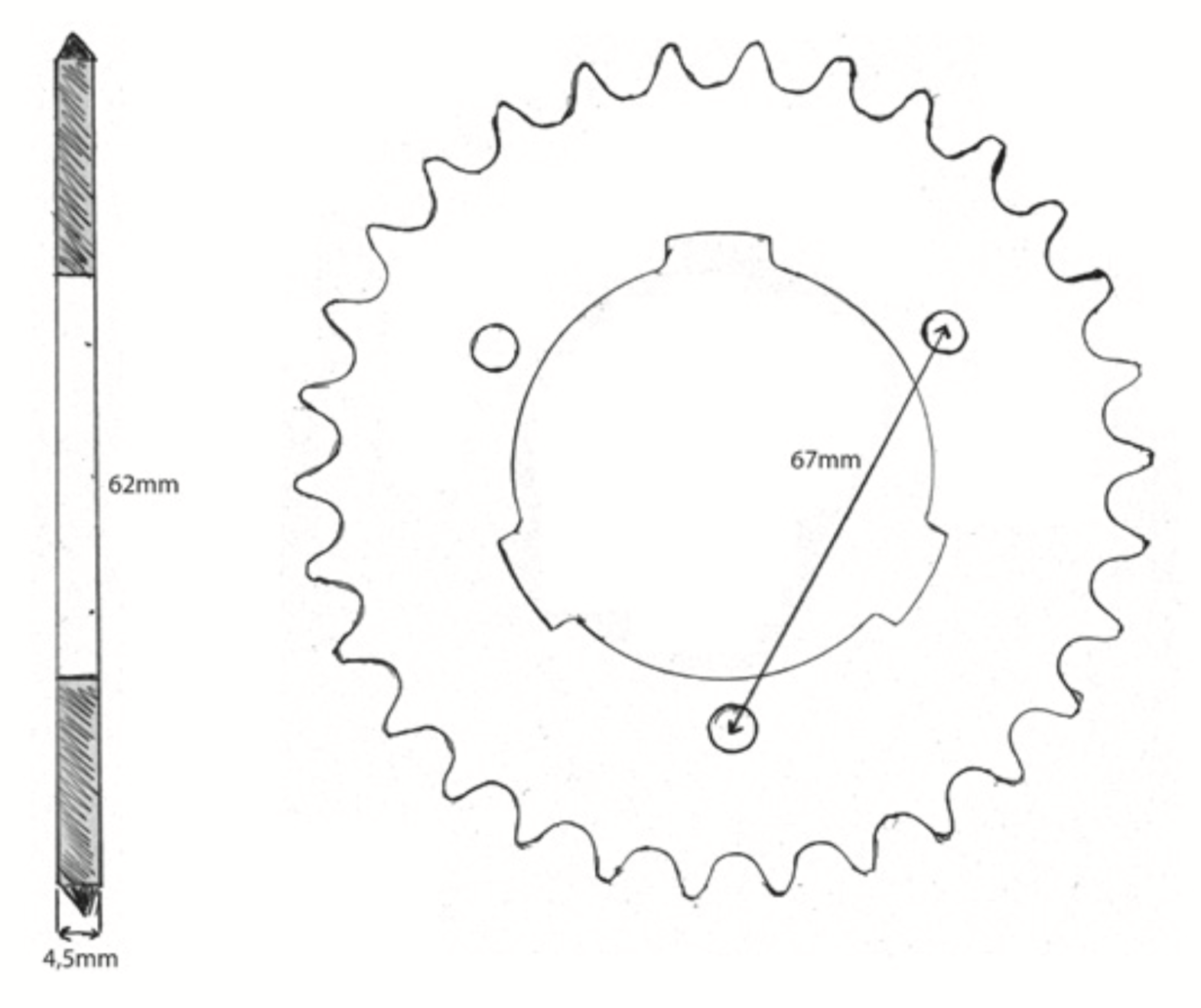 Kettenrad hinten 32 T, Victoria B90H - 2