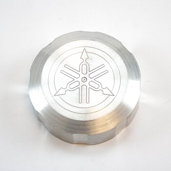 Deksel for bremsebeholder Yamaha FS1 1975-76 Aluminium med Yamaha-logo
