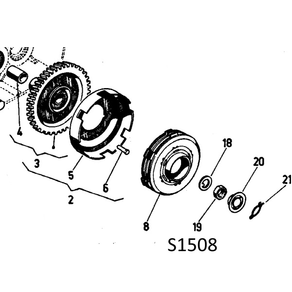 Nut M10x1,5, coupling Vespa/Gilera low, key 17 mm - 2
