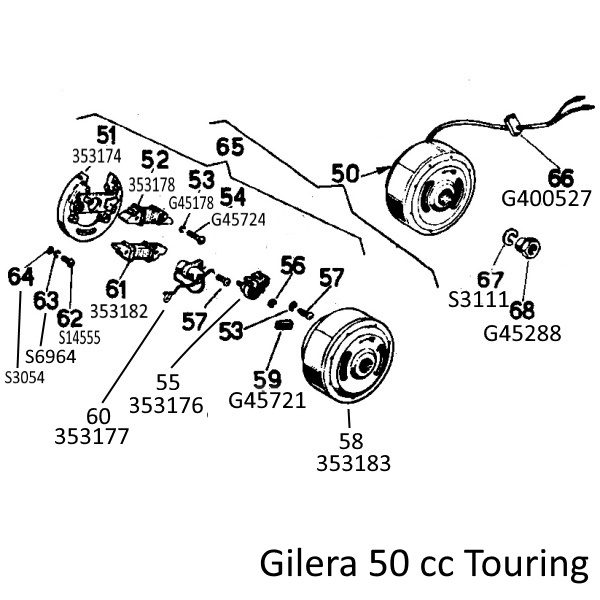 S3111 Federteller 10 mm svänghjulsmutter Vespa/Gilera Touring - 2