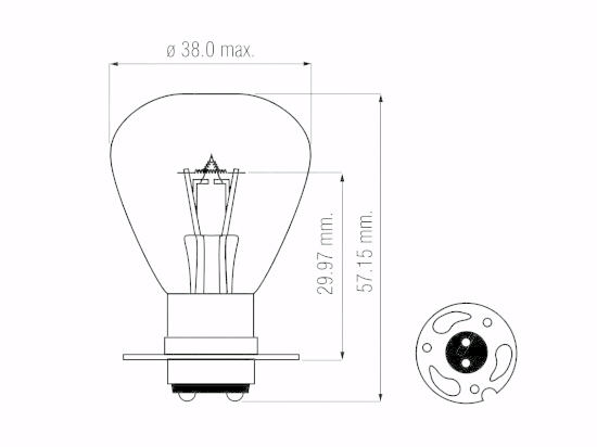Bulb P15D 12V 25/25W - 2