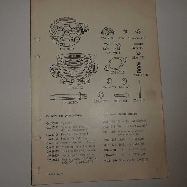 Dekompressionsventil Husqvarna Novolette 3411 3611 MFL 1954-1956 NOS CM-30107 - 2