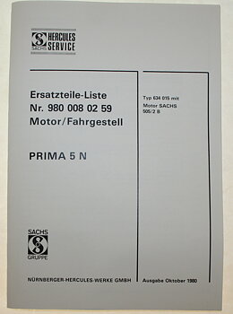 ERSATZTEILE-LISTE PRIMA 5 N Motor/Fahrgestell