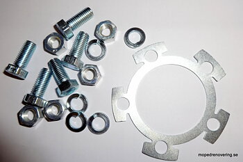 Mounting Kit rear sprocket for "half" hub Contents: Locking plate, M7x15 nut and locking washer