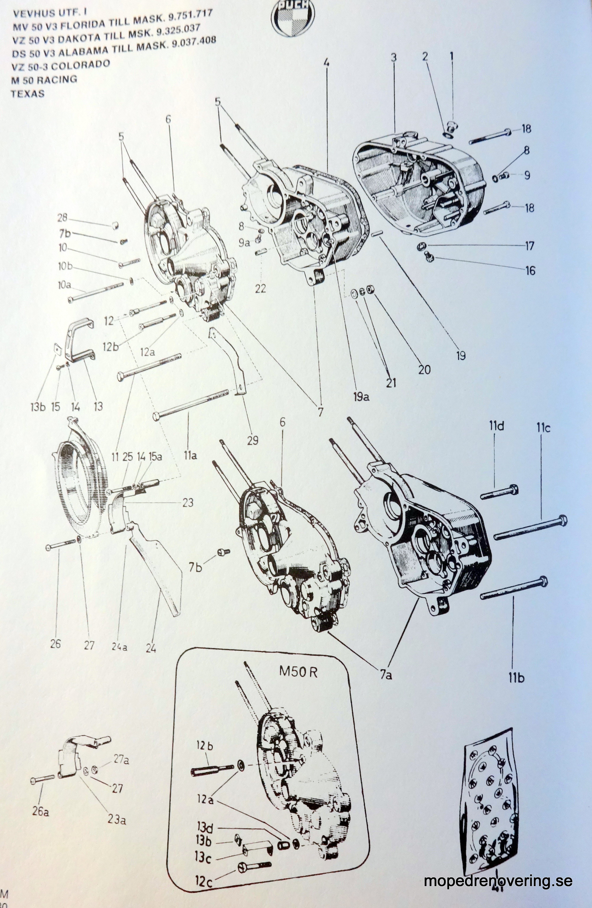 Schraubensatz Grundplatte lüftergekühlte V 3 Motoren. - 2