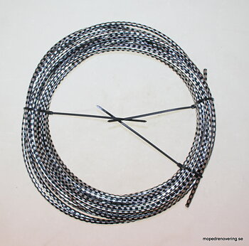 Kromi/musta, kaapeli 5 mm / 10 metriä